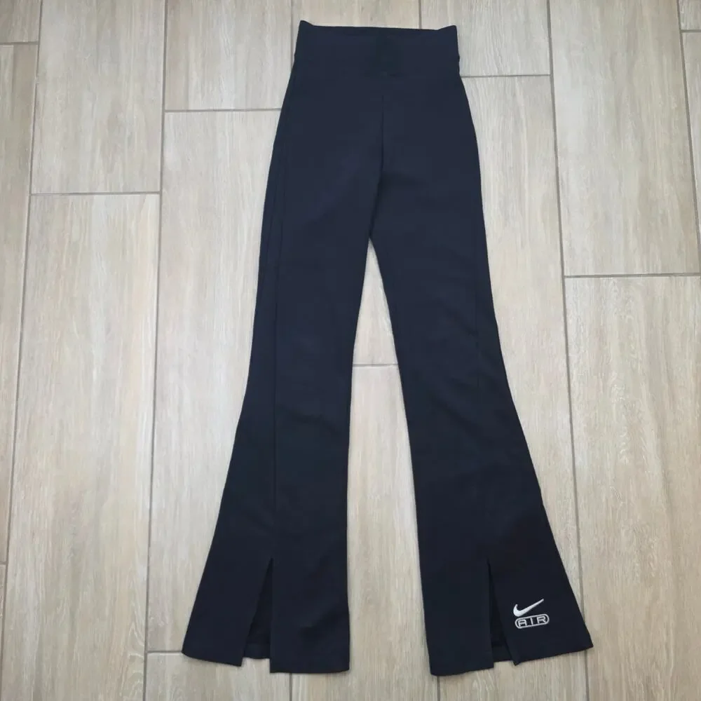 Nike Air High Waisted Split Hem Flare Leggings Black Women's Size XS